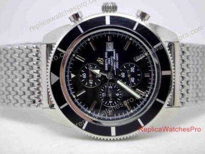 Clone Breitling Aeromarine Superocean Heritage SS Black Dial Fashion Watch